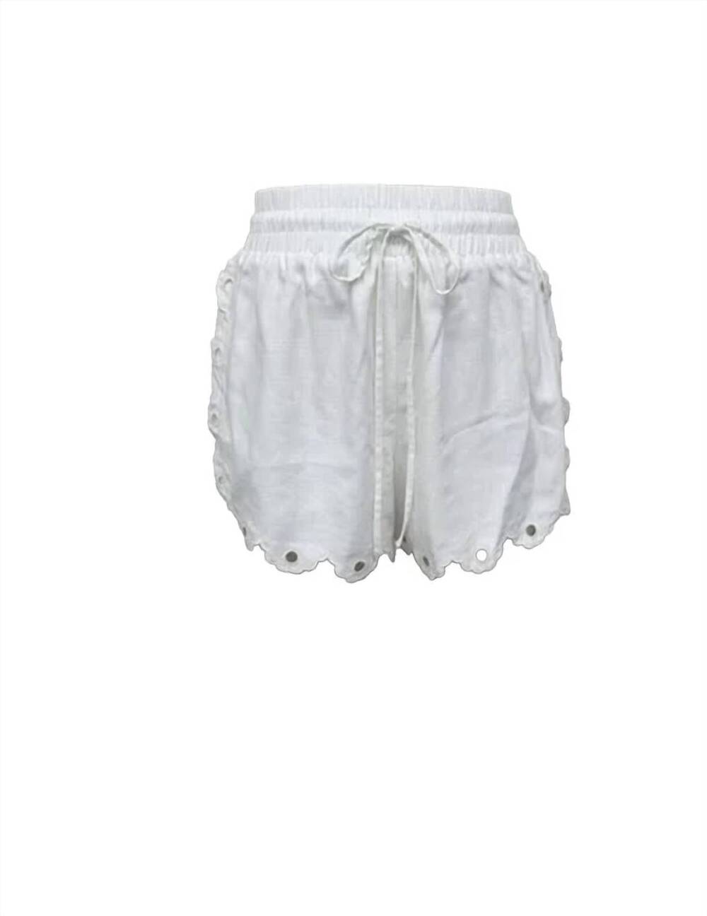 NEW MOON RIVER women's scalloped shorts in white